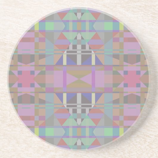 Geometrisch grün Lila rosa Getränkeuntersetzer (Vorne)
