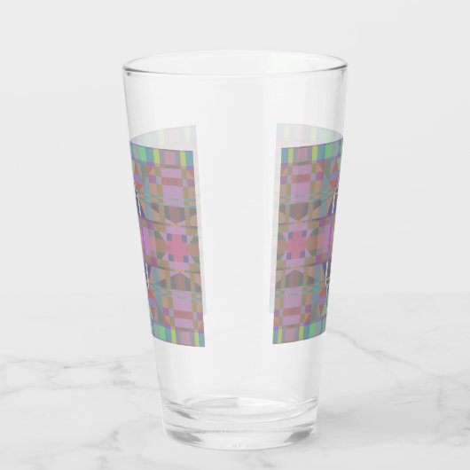 Geometrisch grün Lila rosa Glas (Rechts)