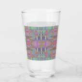 Geometrisch grün Lila rosa Glas (Vorderseite)