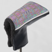 Geometrisch grün Lila rosa Golf Headcover (3/4 Vorderseite)