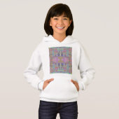 Geometrisch grün Lila rosa Hoodie (Vorne ganz)