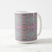 Geometrisch grün Lila rosa Kaffeetasse (VorderseiteRechts)