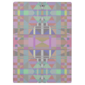 Geometrisch grün Lila rosa Klemmbrett (Rückseite)