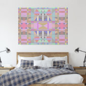 Geometrisch grün Lila rosa Leinwanddruck (Insitu (Schlafzimmer))