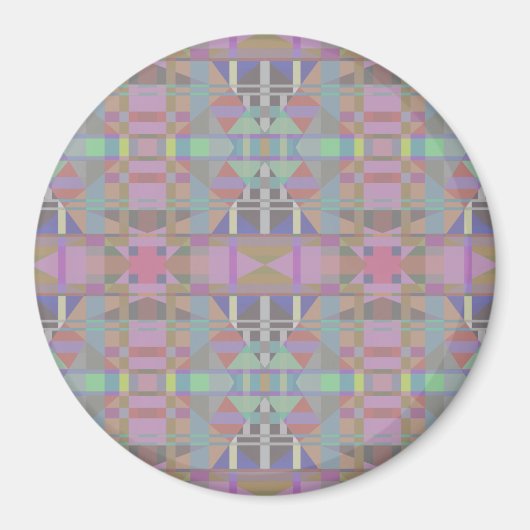Geometrisch grün Lila rosa Magnet (Vorne)