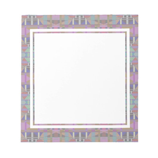 Geometrisch grün Lila rosa Notizblock (Vorderseite)