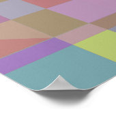 Geometrisch grün Lila rosa Poster (Ecke)
