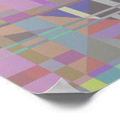 Geometrisch grün Lila rosa Poster (Ecke)