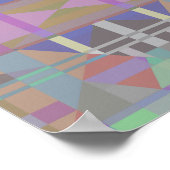 Geometrisch grün Lila rosa Poster (Ecke)