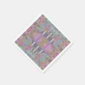 Geometrisch grün Lila rosa Serviette (Ecke)