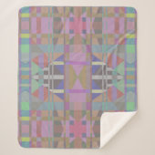 Geometrisch grün Lila rosa Sherpadecke (Vorderseite)