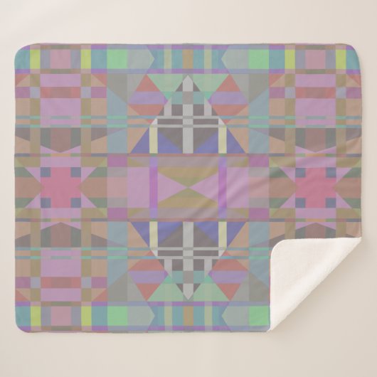 Geometrisch grün Lila rosa Sherpadecke (Vorderseite (Horizontal))