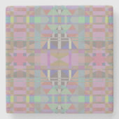 Geometrisch grün Lila rosa Steinuntersetzer (Vorderseite)