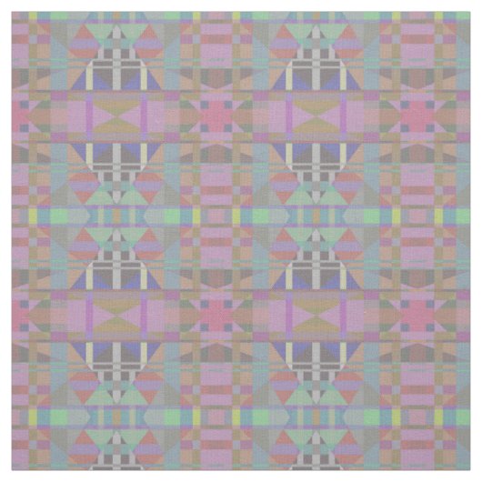 Geometrisch grün Lila rosa Stoff (Muster)