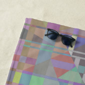 Geometrisch grün Lila rosa Strandtuch (Beispiel)