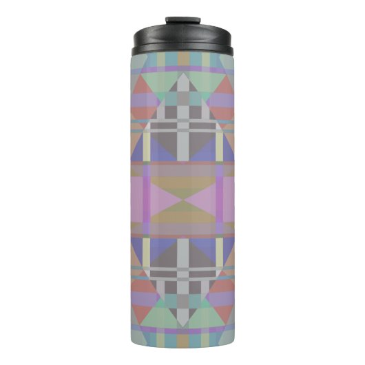 Geometrisch grün Lila rosa Thermosbecher (Vorderseite)