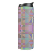 Geometrisch grün Lila rosa Thermosbecher (Nach links gedreht)