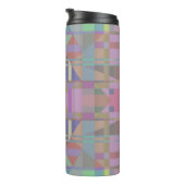 Geometrisch grün Lila rosa Thermosbecher (Nach rechts gedreht)