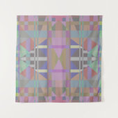 Geometrisch grün Lila rosa Wandteppich (Vorderseite (Horizontal))