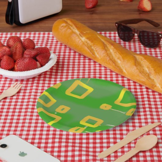 geometrisch grün pappteller (Picknick)