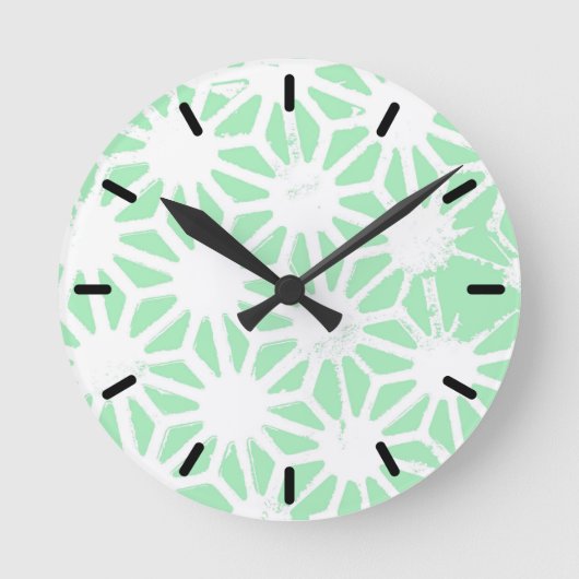 geometrisch grün runde wanduhr (Vorderseite)