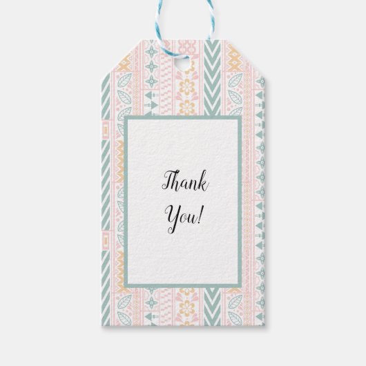 Geometrisch grün und peach geschenkanhänger (Vorderseite)