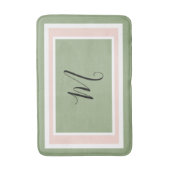 Geometrisch grün und rosa für Monogramm Badematte (Vorderseite Vertikal)