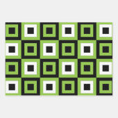 Geometrisch, grün, weiß geschenkpapier set (Vorderseite 2)