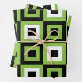 Geometrisch, grün, weiß geschenkpapier set (Beispiel)