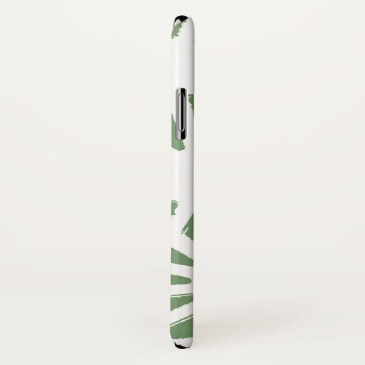 geometrisch-grün-weiß gezogenes Olivenmuster Case-Mate iPhone Hülle (Hinten/Rechts)