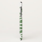 geometrisch-grün-weiß gezogenes Olivenmuster Case-Mate iPhone Hülle (Hinten/Links)