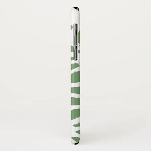 geometrisch-grün-weiß gezogenes Olivenmuster Case-Mate iPhone Hülle (Hinten/Links)