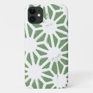 geometrisch-grün-weiß gezogenes Olivenmuster Case-Mate iPhone Hülle