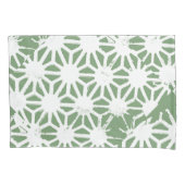 geometrisch-grün-weiß gezogenes Olivenmuster Kissenbezug (Vorderseite)