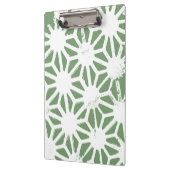 geometrisch-grün-weiß gezogenes Olivenmuster Klemmbrett (Links)