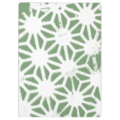 geometrisch-grün-weiß gezogenes Olivenmuster Klemmbrett (Rückseite)