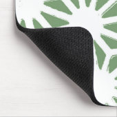 geometrisch-grün-weiß gezogenes Olivenmuster Mousepad (Ecke)
