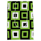 Geometrisch, grün, weiß mittlere geschenktüte (Rückseite)