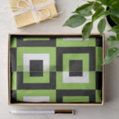 Geometrisch, grün, weiß seidenpapier (Geschenk)