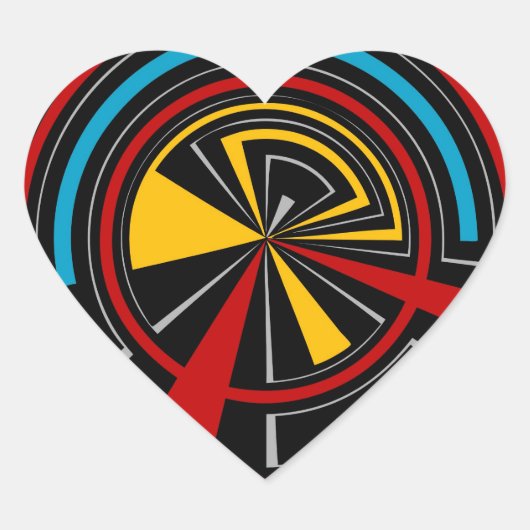 geometrisch Herz-Aufkleber (Vorderseite)