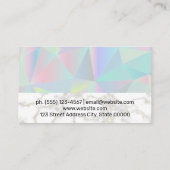 Geometrisch Holografisch | Goldweißer Marmor Visitenkarte (Rückseite)