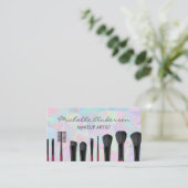 Geometrisch Holografisch | Kosmetische Bürsten Visitenkarte (Stehend Vorderseite)