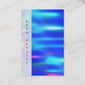 Geometrisch Holografisch | QR-Code | Blaue Metalli Visitenkarte (Rückseite)