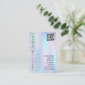 Geometrisch Holografisch | QR-Code Visitenkarte (Stehend Vorderseite)