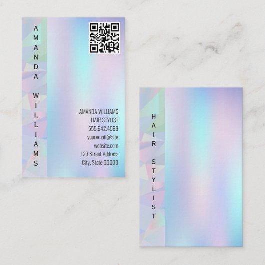 Geometrisch Holografisch | QR-Code Visitenkarte (Vorne/Hinten)