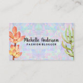 Geometrisch Holografisch | Sukkuläre Pflanze Visitenkarte (Vorderseite)