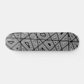 Geometrisch II - Schwarz auf Holz Skateboard (Horizontal)