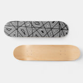 Geometrisch II - Schwarz auf Holz Skateboard (Horizontal)