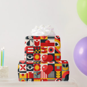 Geometrisch in Farbe Geschenkpapier