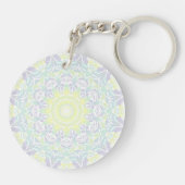 Geometrisch Intricate Colorful Boho Hippie Mandala Schlüsselanhänger (Rückseite)